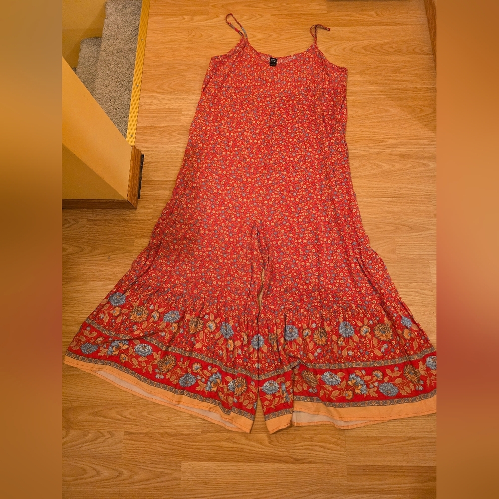 Floral Red Jumpsuit